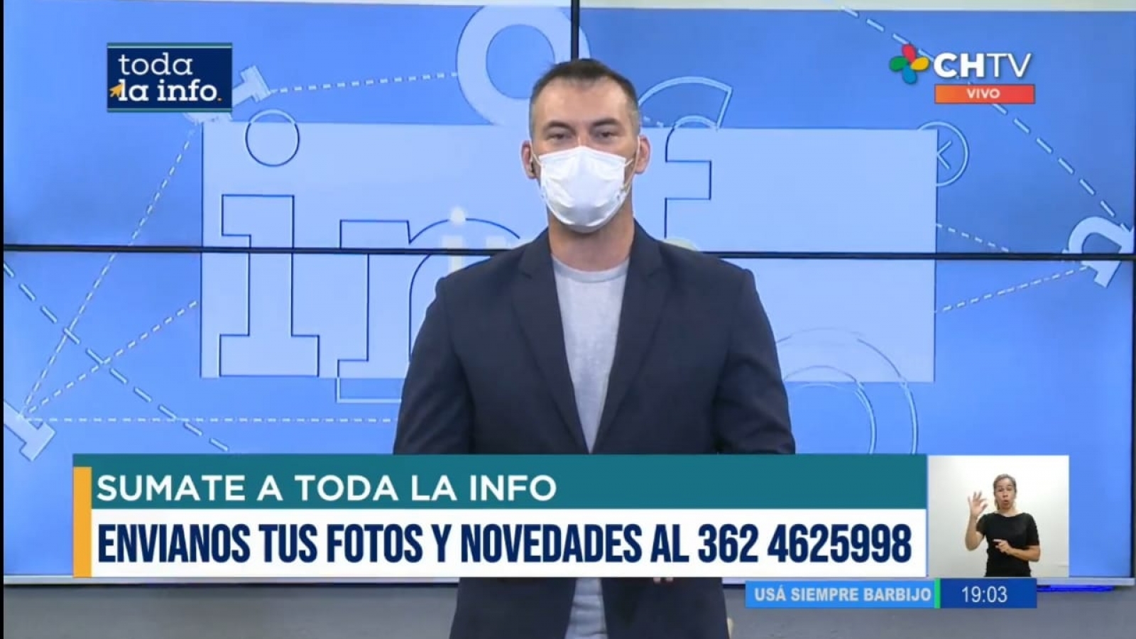 Imagen del Canal Chaco TV con Lengua de Señas Argentina
