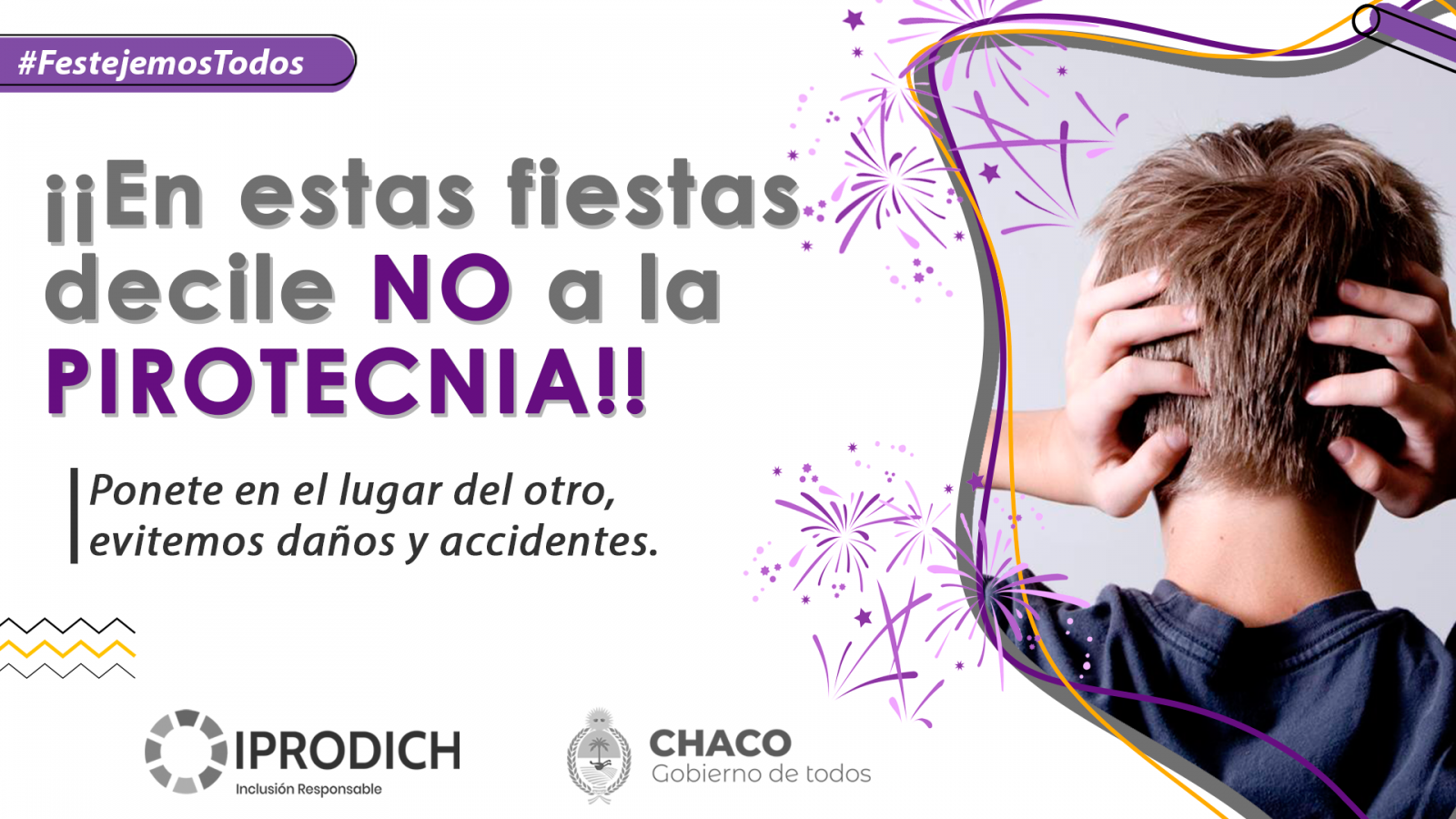 #FestejemosTodos: IPRODICH invita a celebrar las Fiestas sin pirotecnia para no afectar a personas con discapacidad
