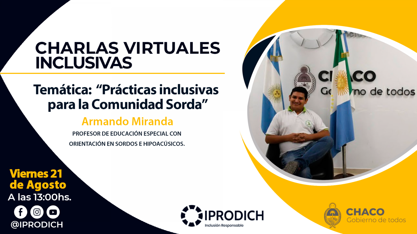 IPRODICH lleva adelante un ciclo gratuito de Charlas Virtuales Inclusivas